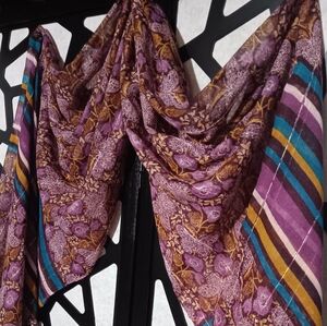 C - Sheer Butterfly Scarf with Sequins - Purple/Yellow - NWOT